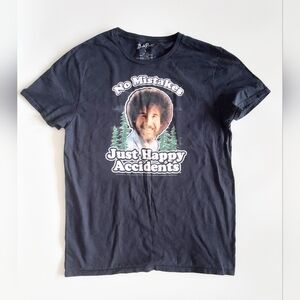 Bob Ross Happy Accidents Short Sleeve Shirt Black Unisex Adult Size Large